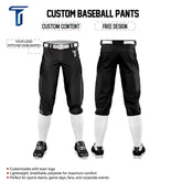 Custom Black White Pinestripe Stretch Practice Knickers Baseball Pants